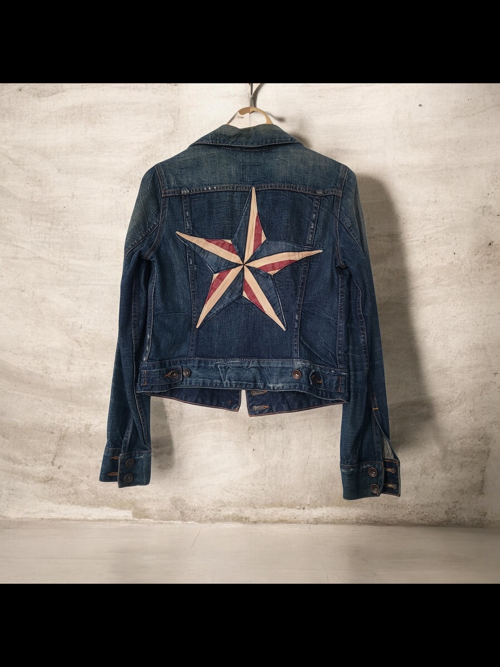 Lucky Brand Denim Jacket with Star Patch - Blue